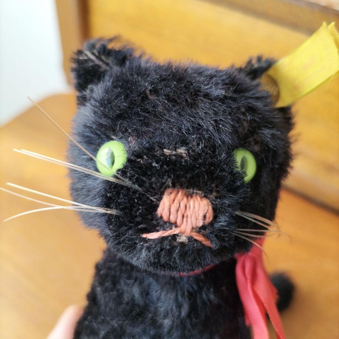 ビンテージ　シュタイフ　kitty キャット　黒猫