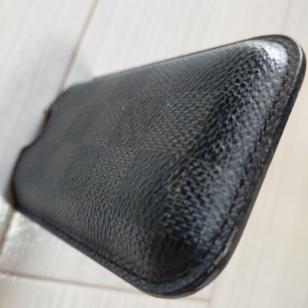 値下げ48000→35000円ブラックレザー ダミエパターンケース