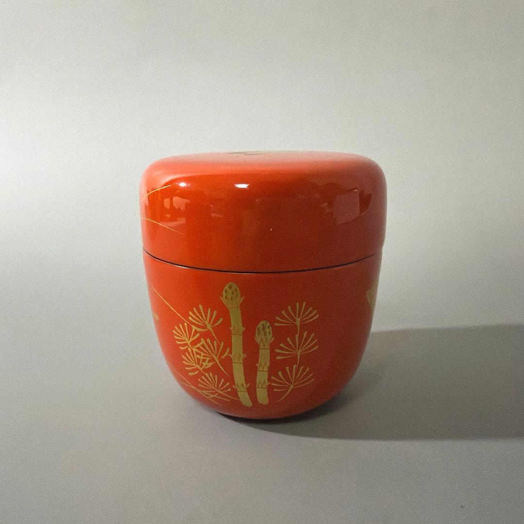 茶道具 宮田宗景 四季棗・黒塗老松/朱塗 春の野/白塗 干網/溜塗 鳴子/四点揃