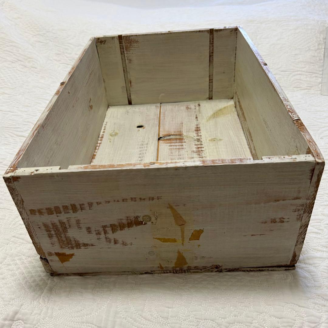 木箱B【アンティーク　ワインBOXと雑貨8点セット】白　ヴィンテージ【プレ付】