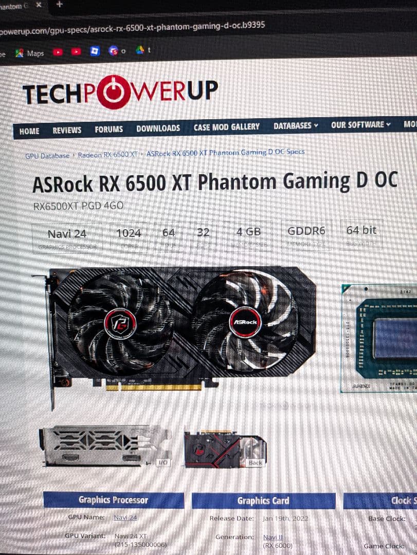 グラフィックボード・グラボ・ビデオカード Asrock Phantom Gaming RX 6500XT