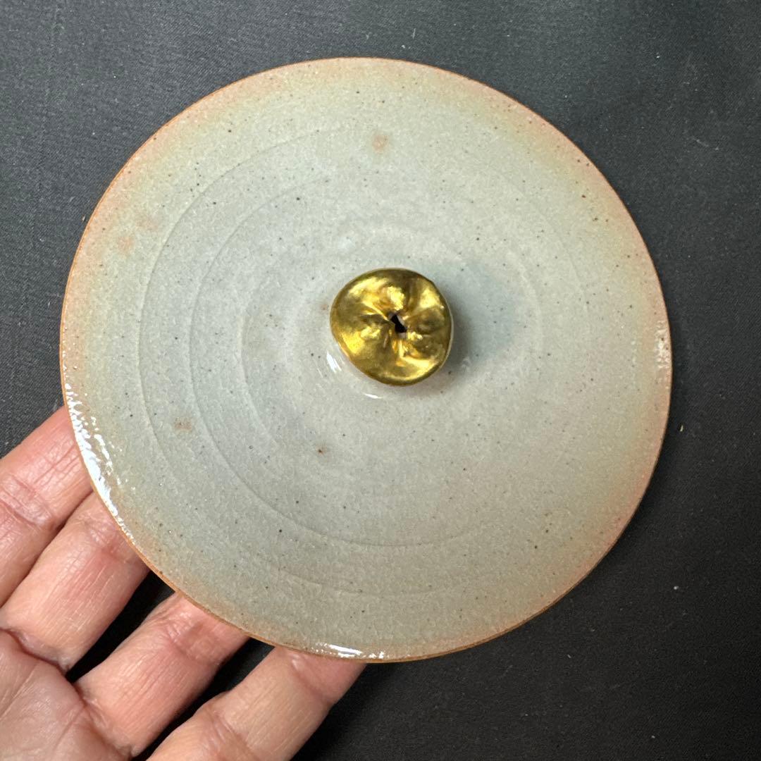 J08 送料無料　水指　永豊　細水指　茶道具　茶室　乾山　雁に秋草