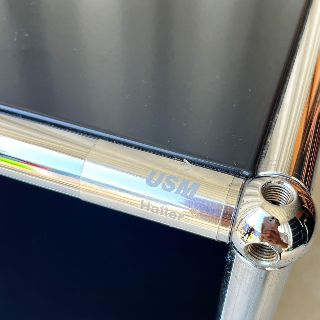 取付無料！USMハラー 2段ブラックキャビネット 小さめデスクワゴン✨