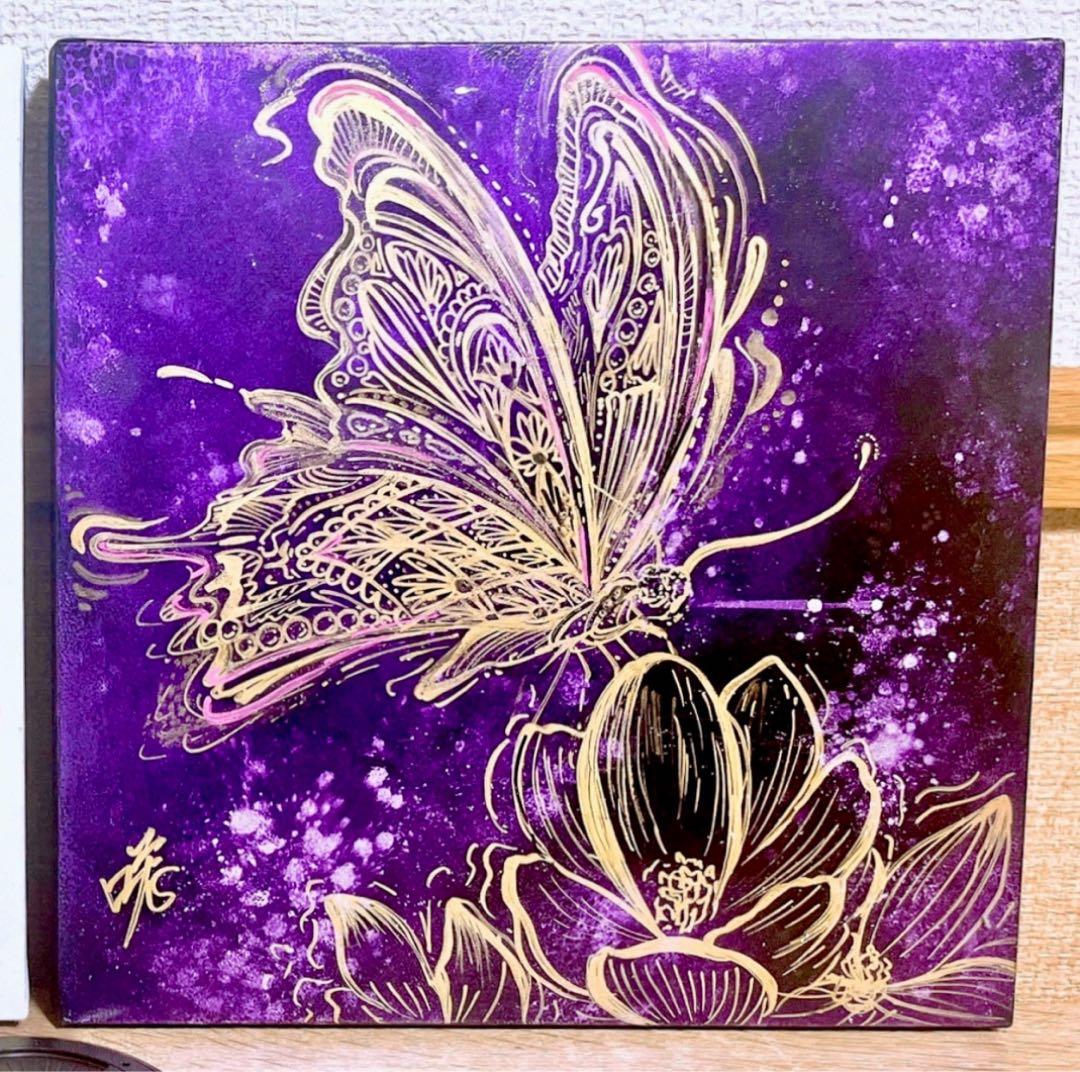 蝶と花の抽象線画