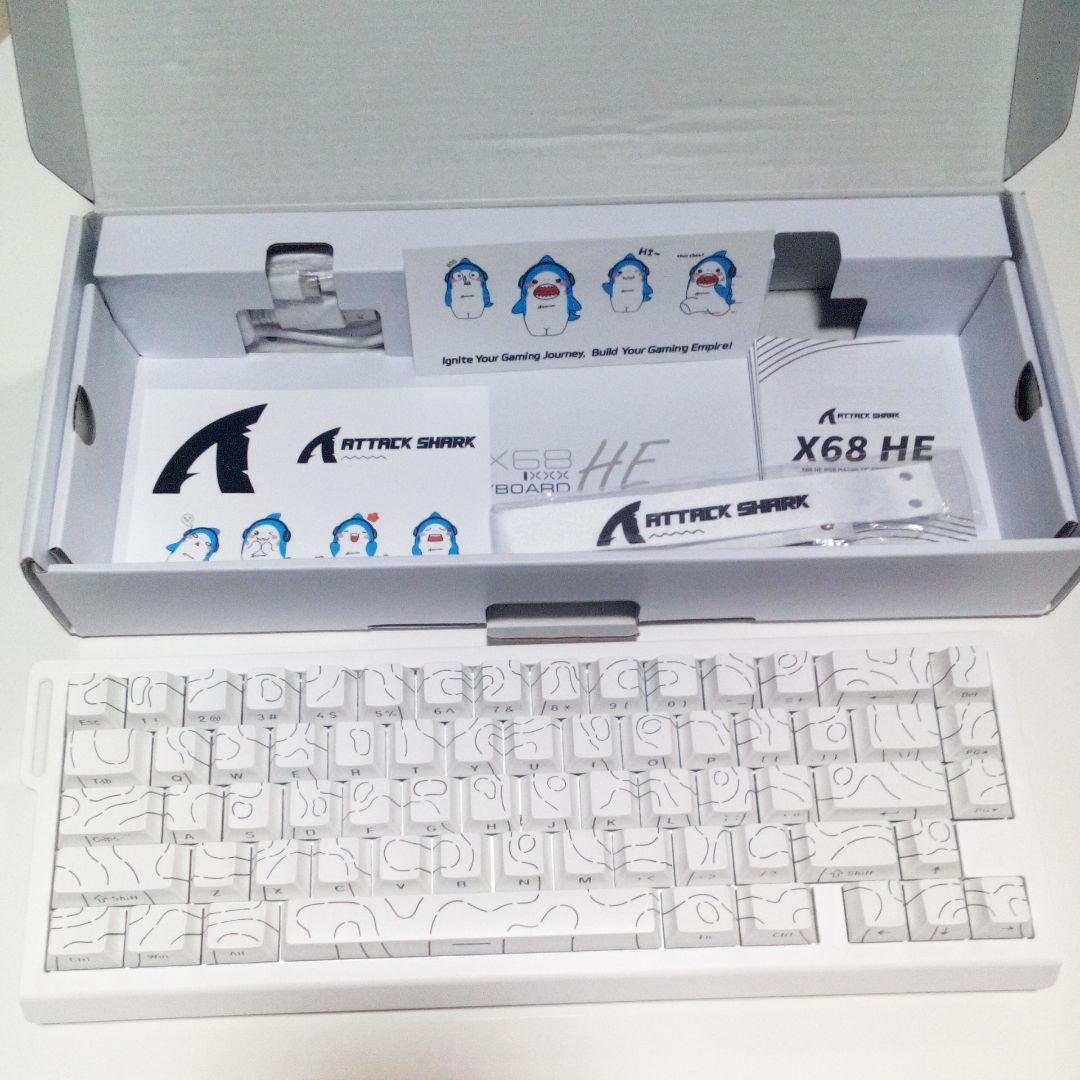 ATTACK SHARK X68 HE ホワイトキーボード本体