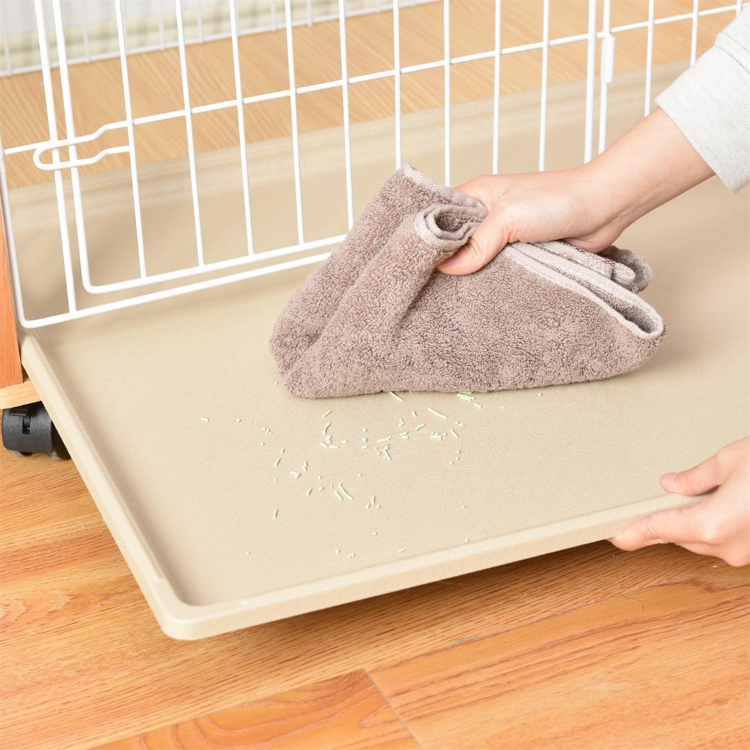 【新品】木製×スチール三段キャットケージ 多頭飼い対応 脱走防止 ナチュラル