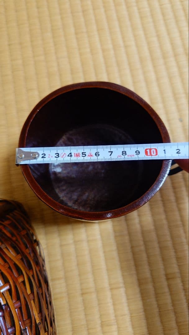 手付き花籠 竹製 花器 内容器付き [新品・未使用]