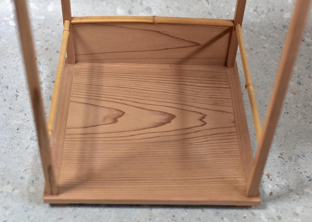 値下げ杉地茶棚（四方棚）一体型【極上品】お茶道具/共箱