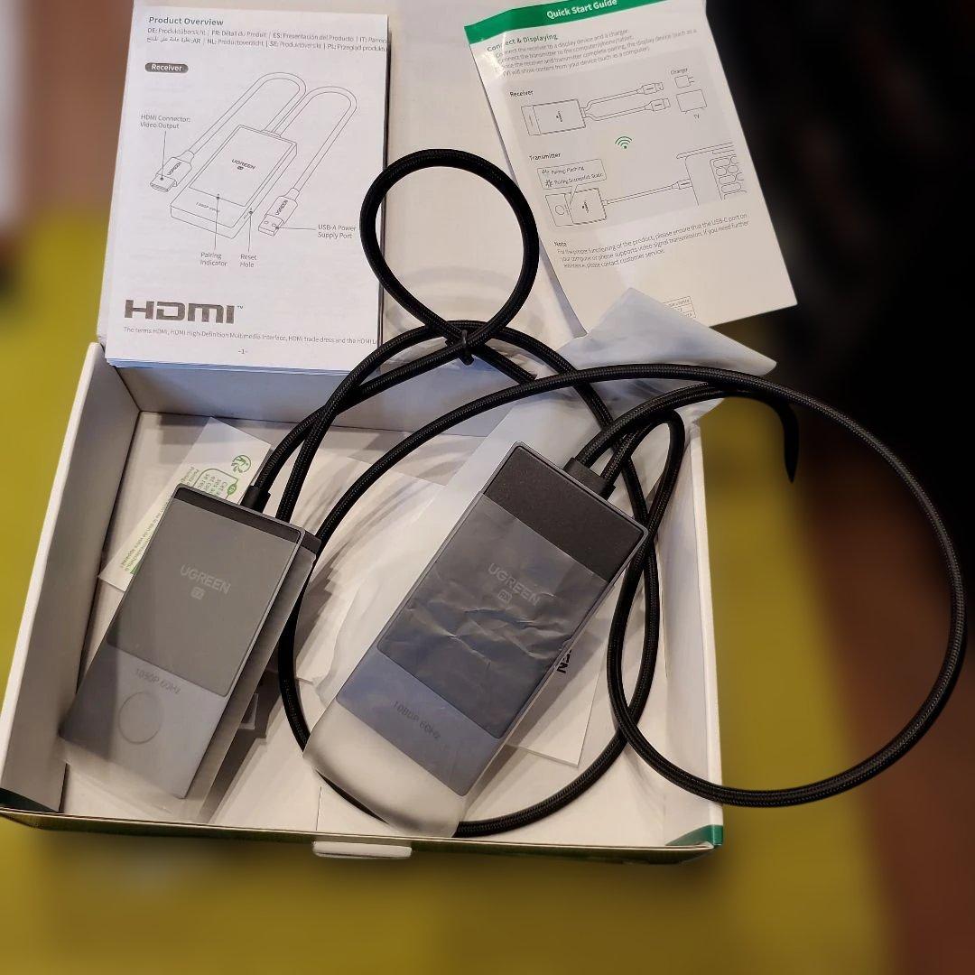 UGREEN ワイヤレスHDMI送受信機 USB-Cとハブの2点セット