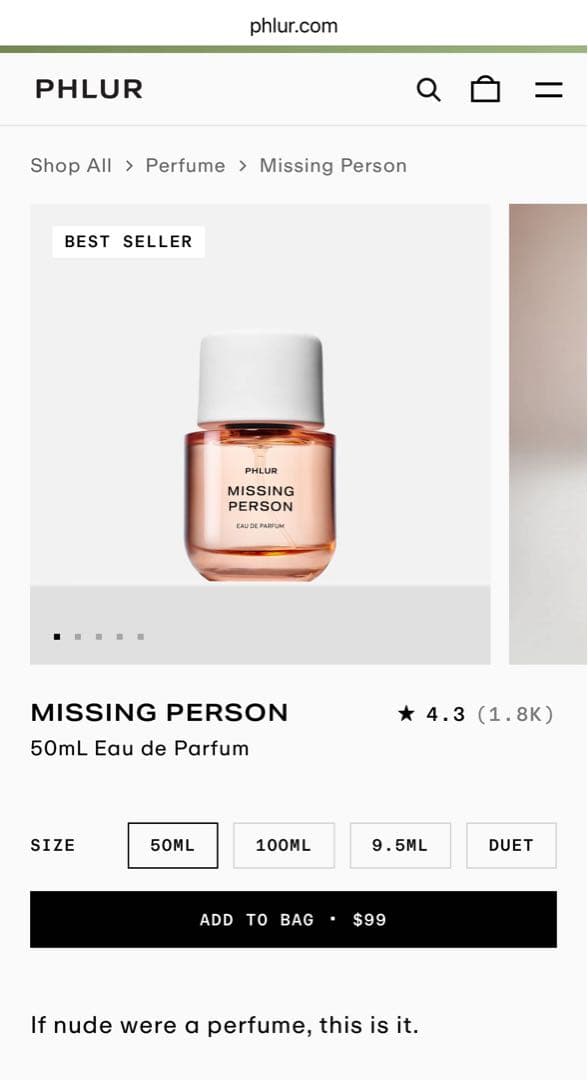 【日本未発売】PHLUR MISSING PERSON 50ml フラー