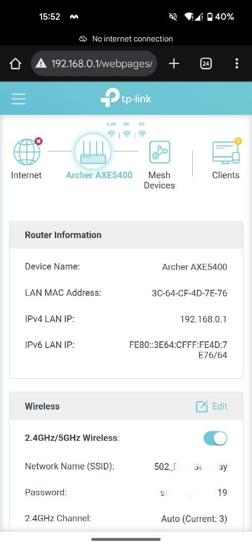 Archer AXE5400 無線LANルーター Wi-Fi6E TP-link