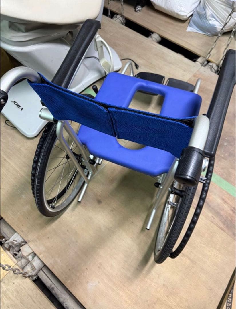 自走用車椅子 メッシュバック 青
