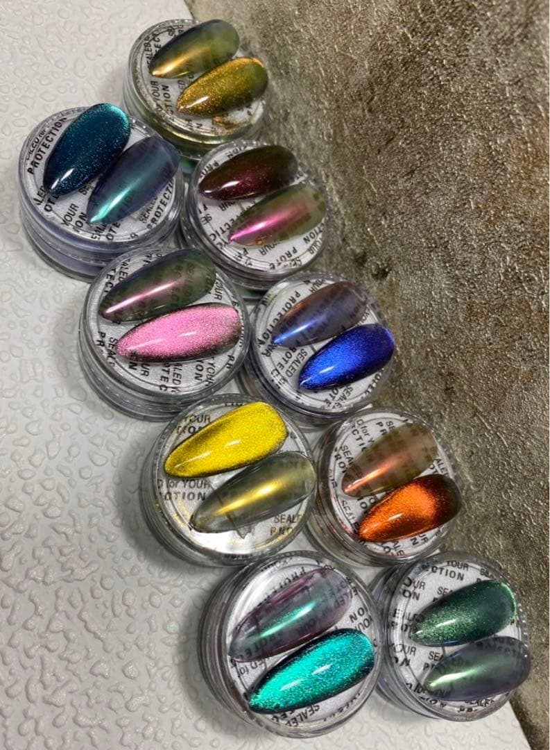 9色セット マグネット パウダー ミラー ネイル キャッツアイ ジェルネイル