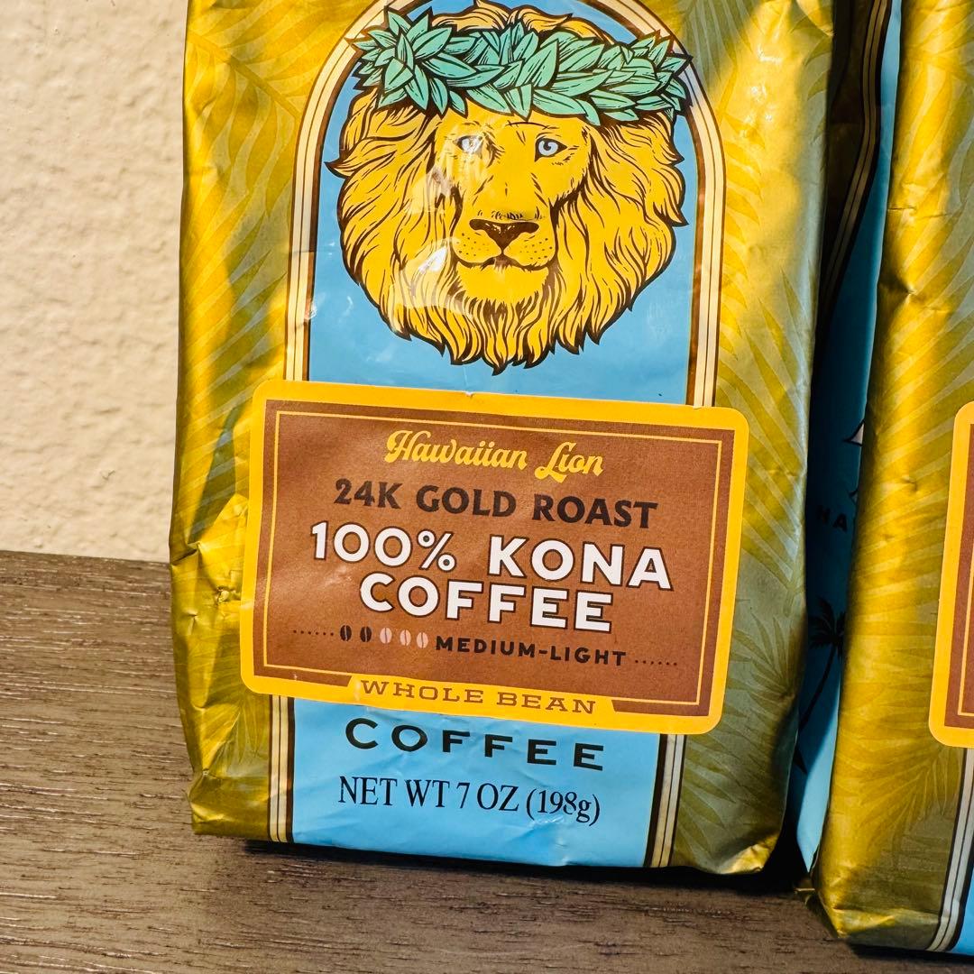 ライオンコーヒー　24k コナコーヒー　ゴールドロースト100% 198g 2個