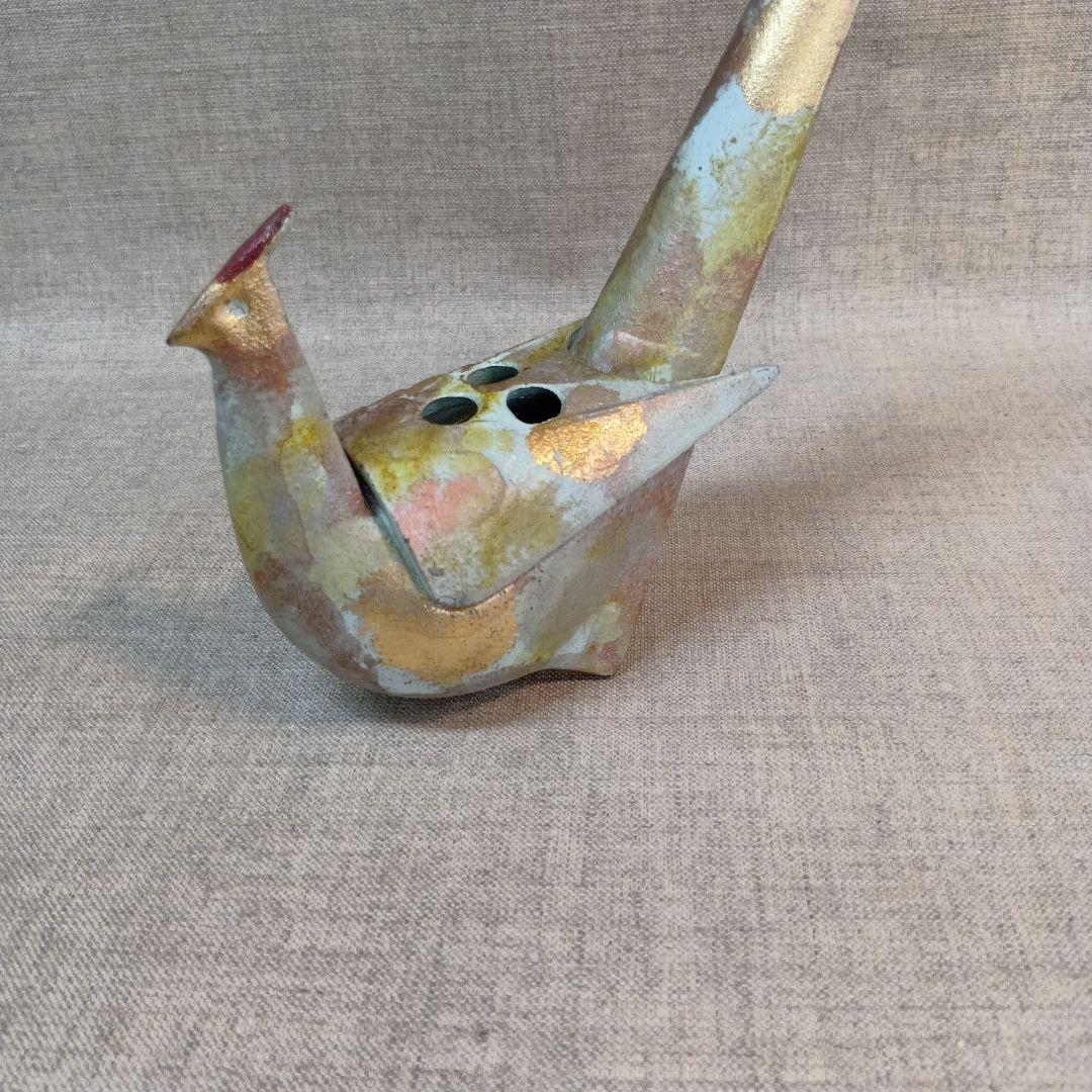 金属製鳥型アートオブジェ 一品物　激レア　即発送　香炉