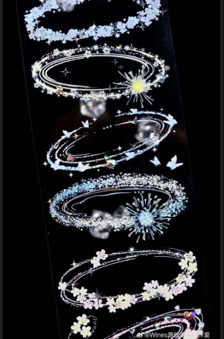 贝壳银 浮漪幻梦 9cm×6m 半端巻き 海外マスキングテープ　海外マステ　装飾