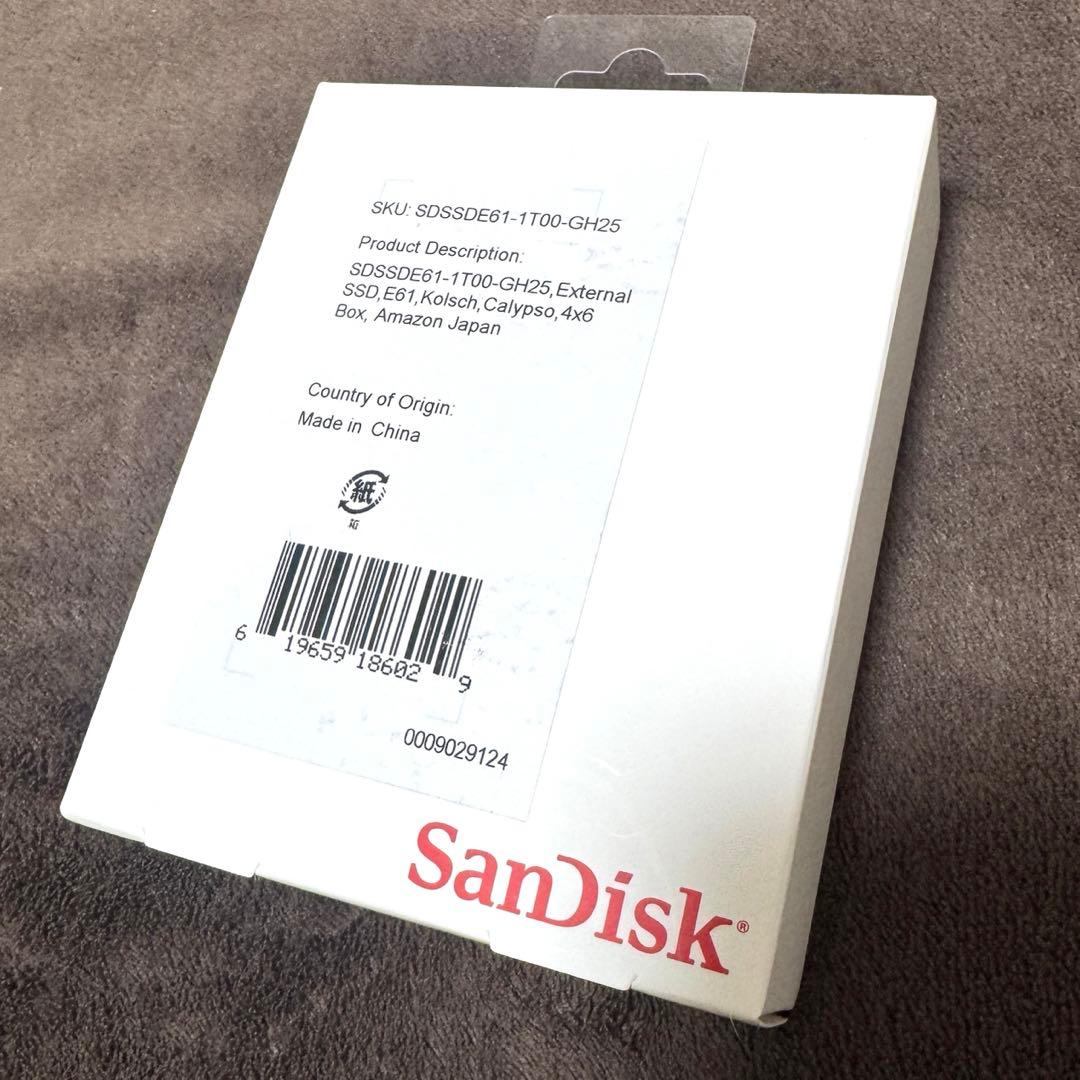 1TB SanDisk 外付SSD Type-C Type-A変換アダプタ付