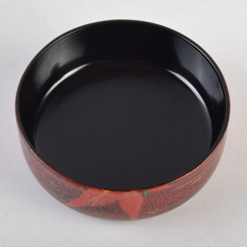 茶道具　中村湖彩作　紅葉に松葉蒔絵　中棗　共箱　V　8568