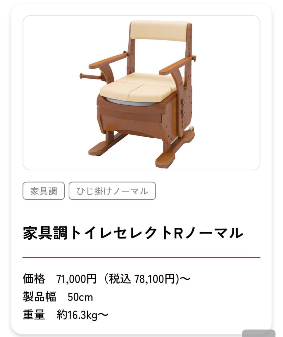 木製ポータブルトイレ 肘掛け付き