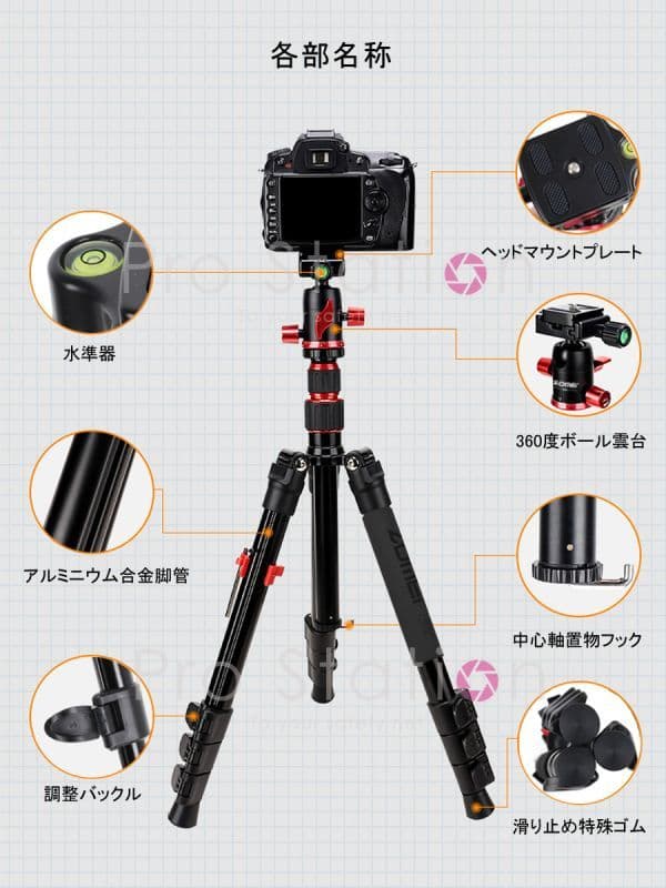 ZOMEI カメラ三脚 360度ボールヘッド アルミ合金「ZOMEI-M5.A」