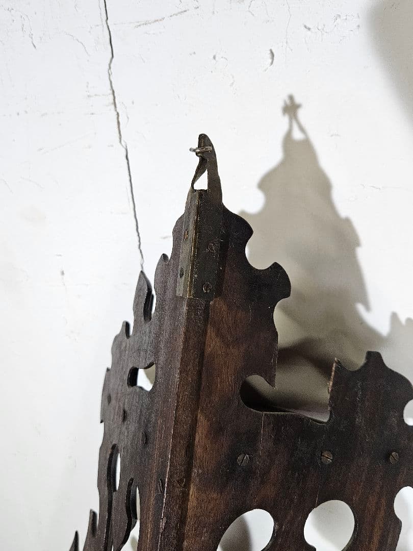 France antique 木製のウォールシェルフ ネオゴシック様式 3段