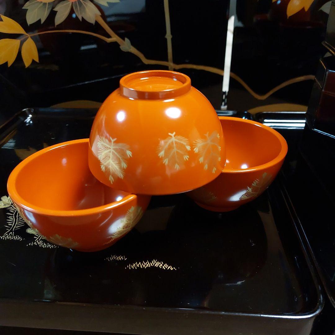 輪島塗吸物膳セット三人前