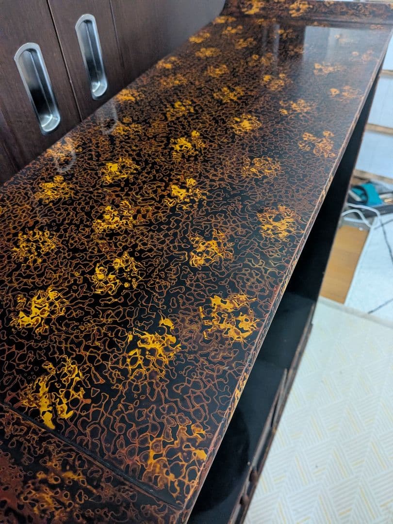 津軽塗 茶箪笥 骨董レトロ アンティーク古民家蔵出し品 １点物 時代箪笥 古箪笥