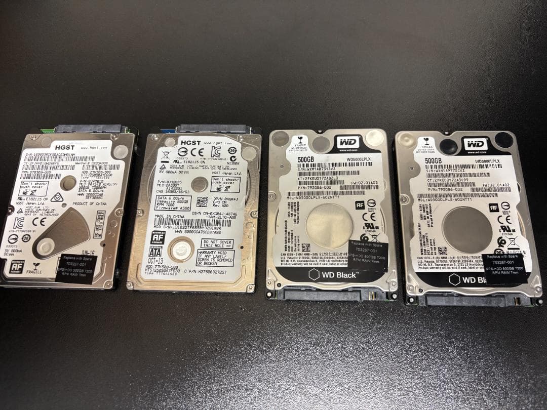 HDD 500GB 13個( 3.5インチHDD 9個,2.5インチHDD4個