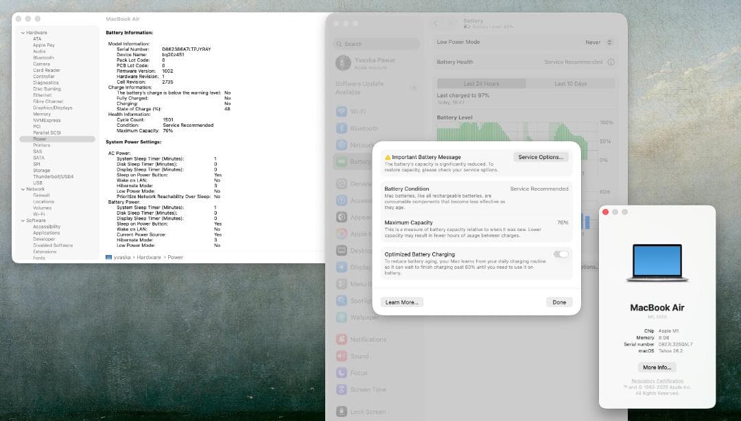 Macbook M1 Air 2020 8GB/256GB シルバー