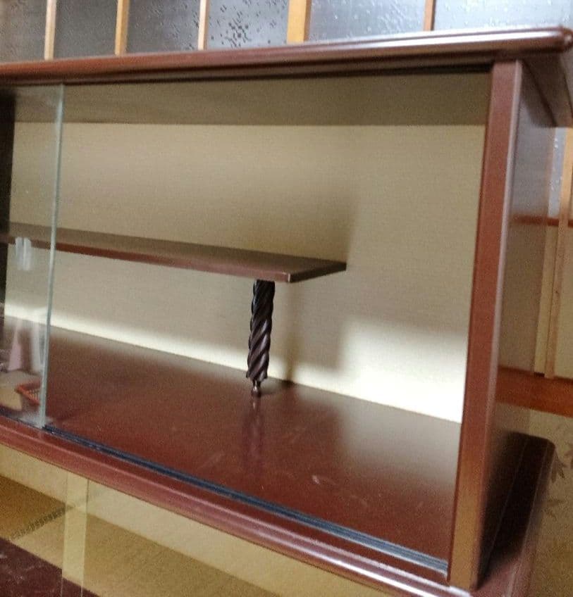昭和レトロ 茶箪笥 水屋箪笥 飾り棚 茶道具 ガラス棚 古民家 ヴィンテージ家具