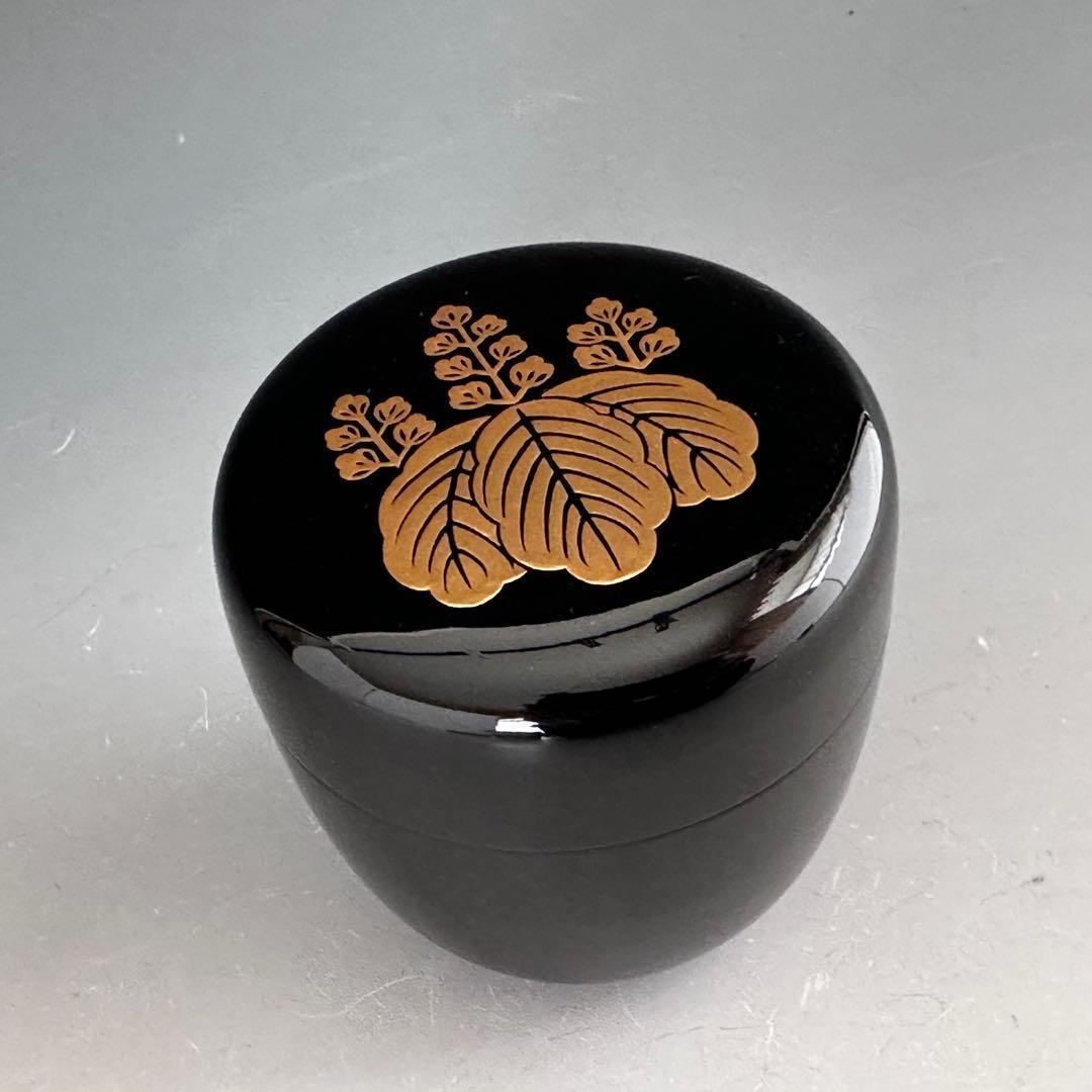 茶道具　桐蒔絵　大棗　内銀地　鈴木光入　共箱　京塗　漆芸　薄茶器　茶会　抹茶