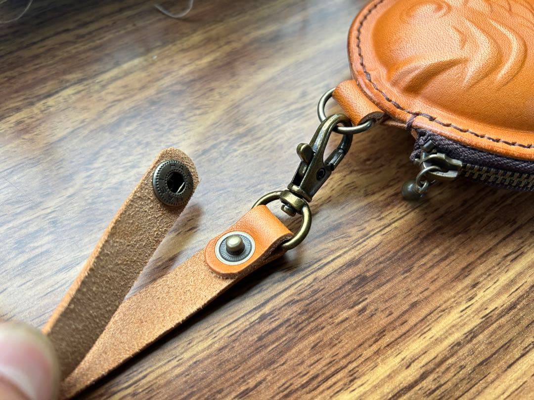 ２個セット♪【栃木レザー】本革たい焼き型ミニポーチ｜小物・小銭入れ｜ハンドメイド