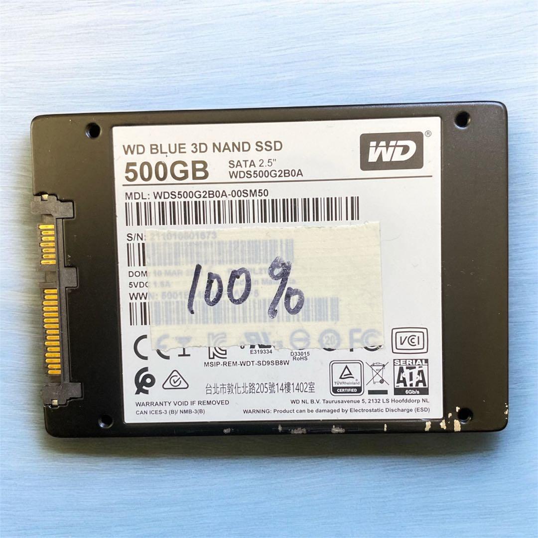 SSD　SATA　2.5インチ　WD BLUE 500GB　動作確認済み
