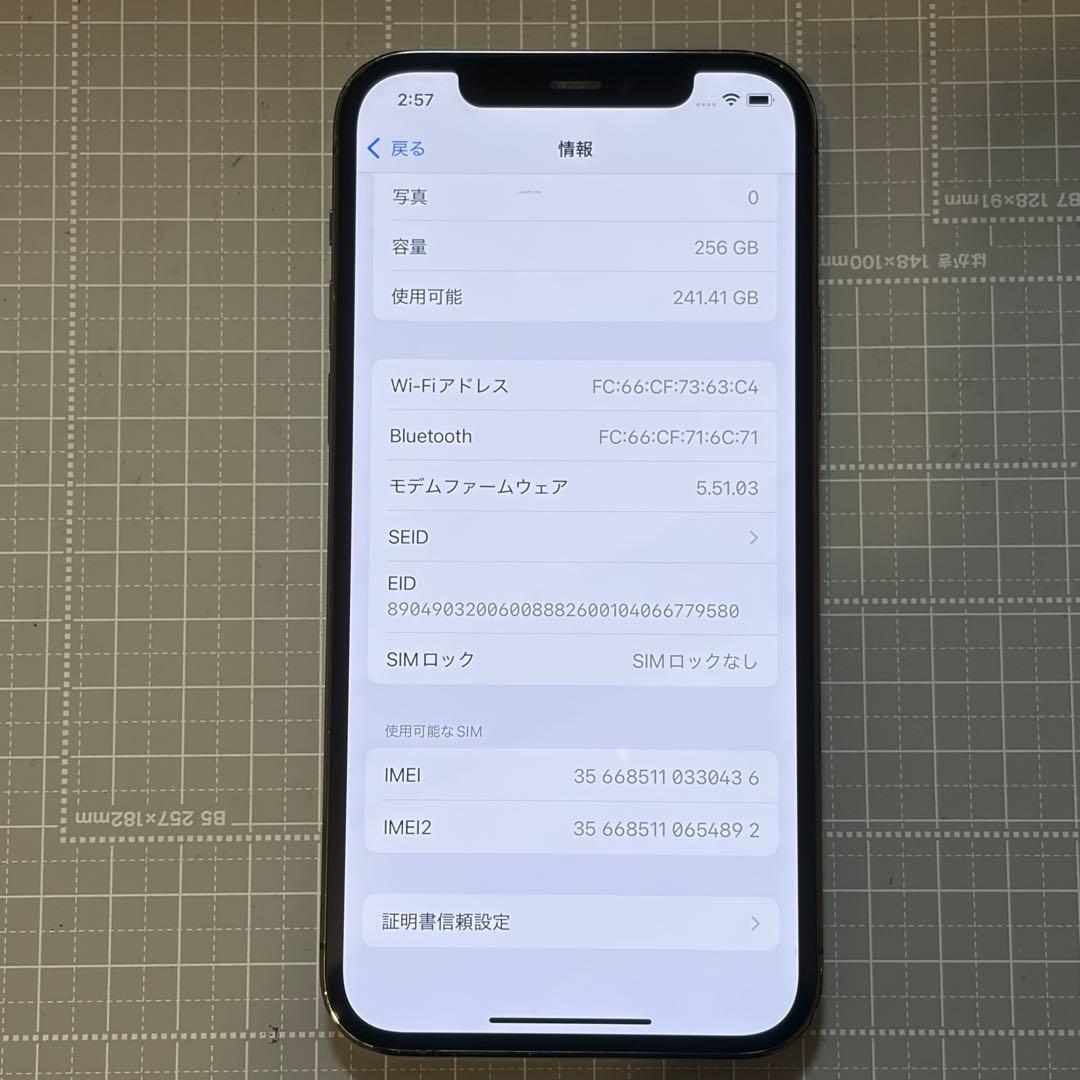 iPhone12 Pro 256GB グラファイト バッテリー79%