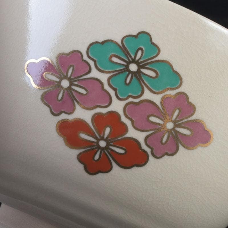 茶道具　京焼　加賀瑞山造　色絵金彩　花文　数茶碗　五客　N　9915