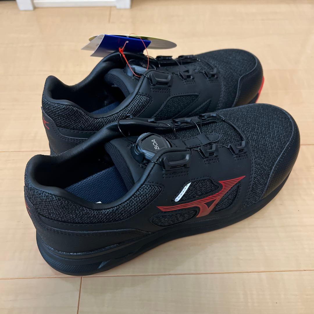Mizuno オールマイティLSII BOA安全靴 ブラック/レッド25.5cm