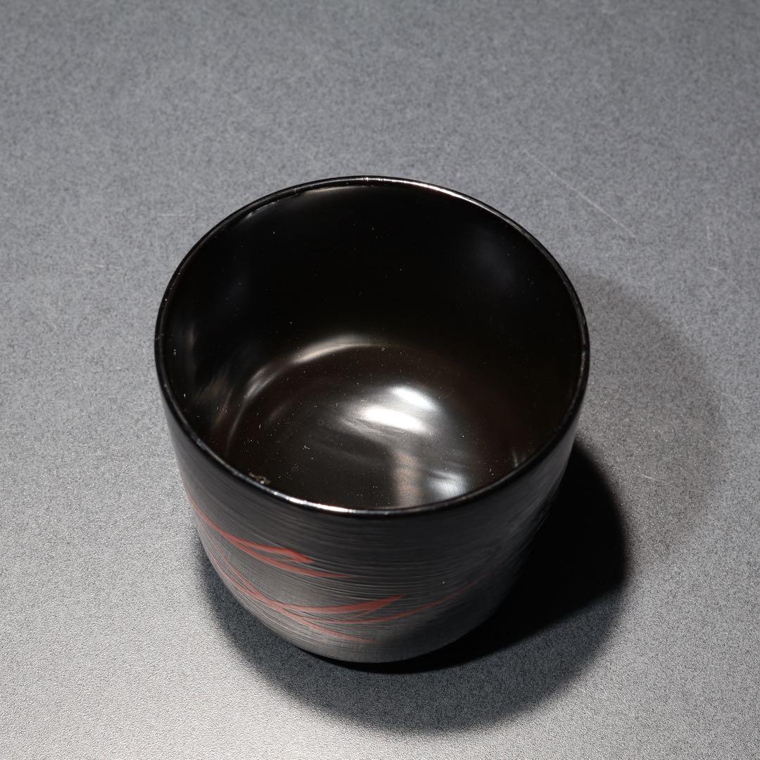 輪島塗　小吸物椀５客　共箱　松葉　濱田屋　箸洗　R1728