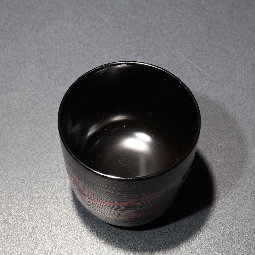 輪島塗　小吸物椀５客　共箱　松葉　濱田屋　箸洗　R1728