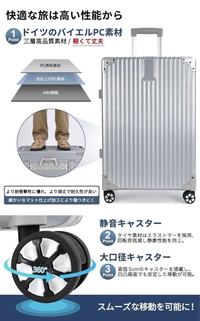 スーツケース アルミフレーム 機内持ち込み 36L 旅行 冬休み