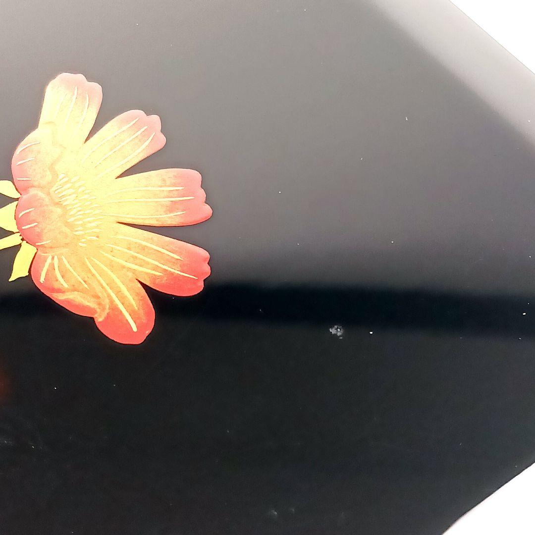 Y3113-4 輪島塗 小式海夏子作 草花蒔絵 箱 共箱