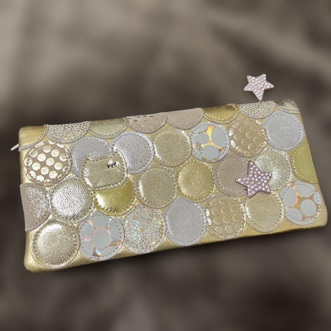 長財布 2つ折り 金 ツモリチサト マルチドット