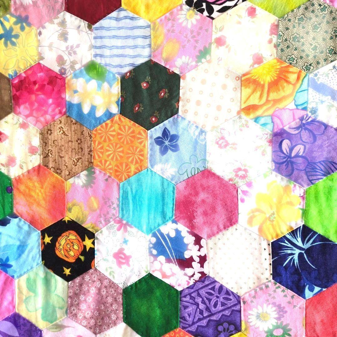 パッチワークキルト ベッドカバー ハンドメイド