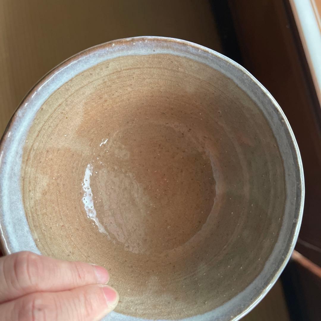 灰色の丸形茶碗 茶道具 抹茶茶碗 茶碗