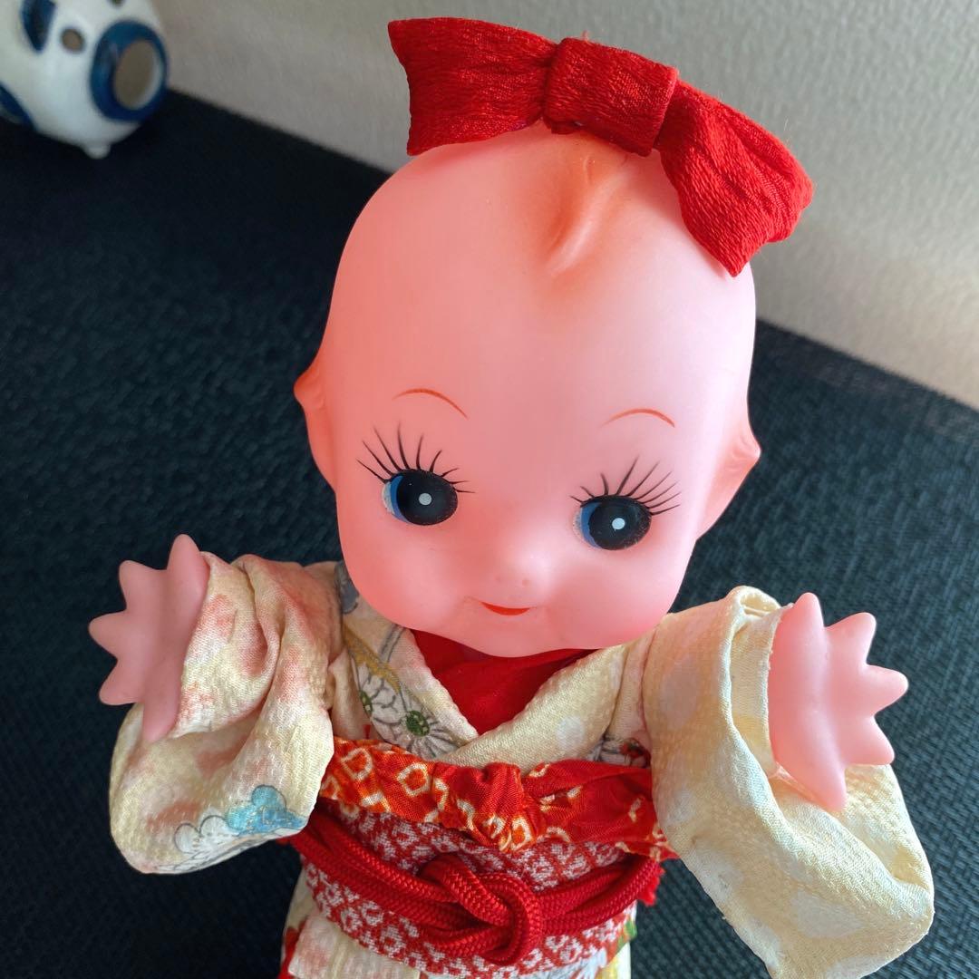 着物キューピーちゃん 昭和レトロ大正ロマン アンティーク 撫松庵岡重 昭和看板