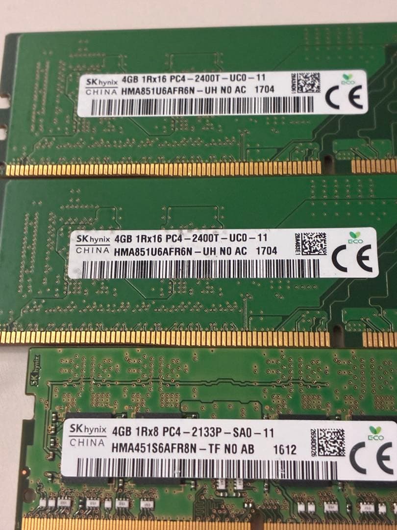 SK hynix DDR4 1RX16 PC4-2400T 4GB ★3枚