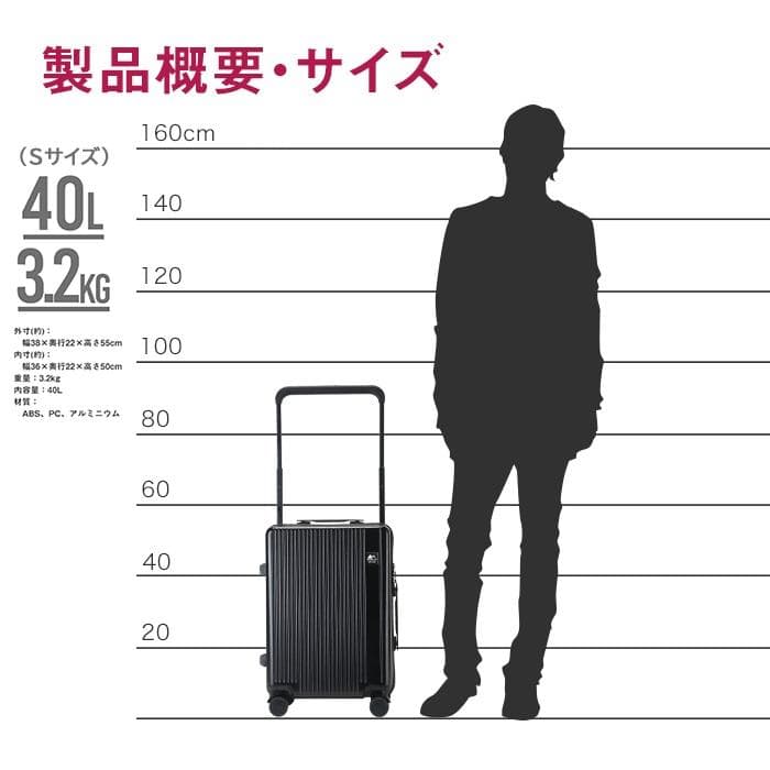 ★Sサイズ★ 超軽量 スーツケース おしゃれ 滑り止め付き ブラック 他カラー有