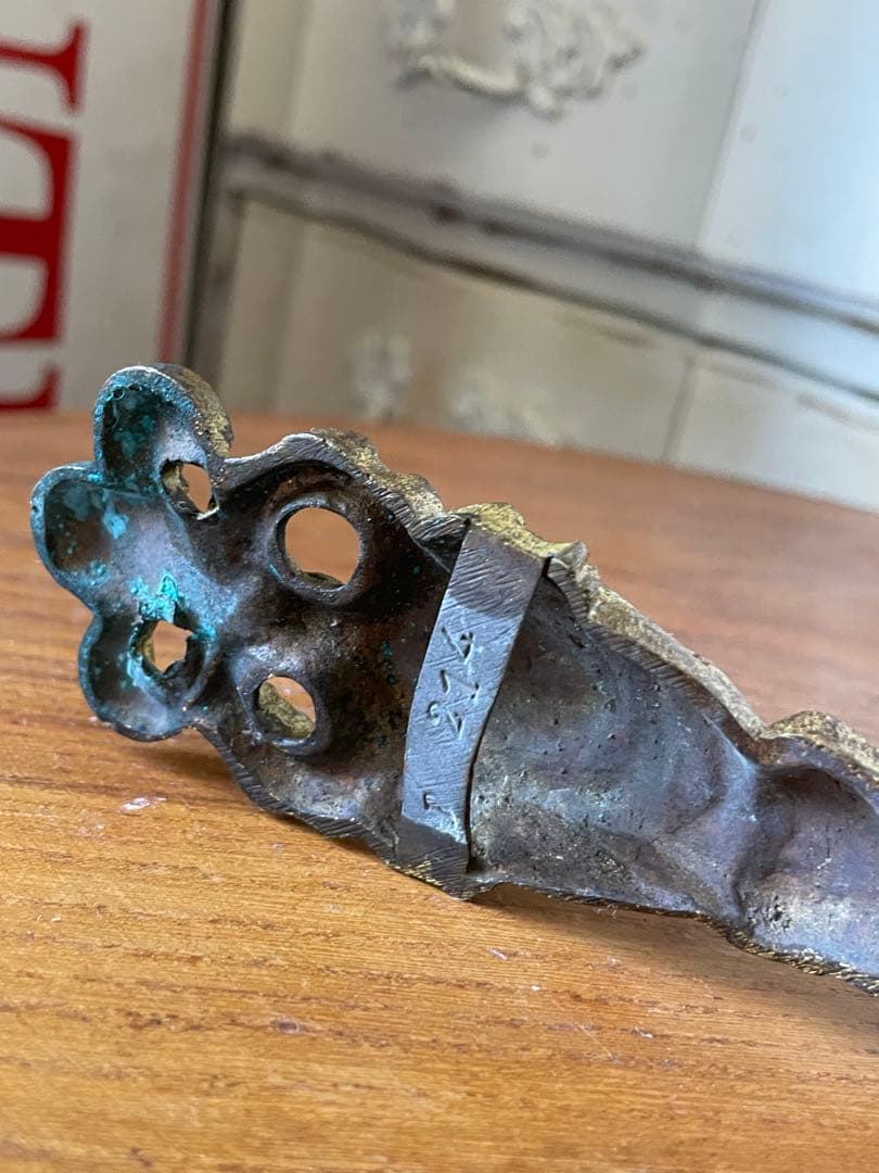 フランス　アンティーク　真鍮　カーテン　ホルダーFフック　留め　タッセル100年