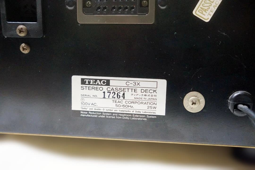 名機！TEAC C-3X カセットデッキ 整備品 　倍速付　コンデンサー交換済