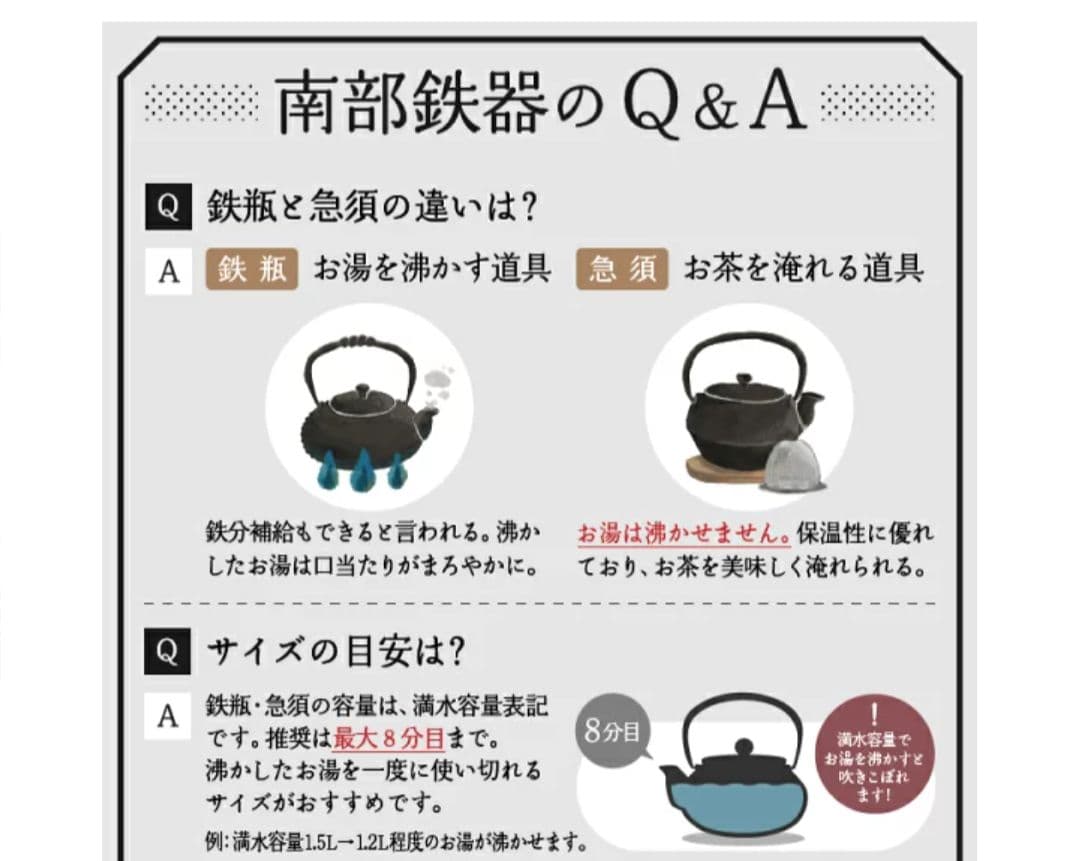 値下げ★【新品】南部鉄器 ボロノイ 鉄瓶 0.6L 箱入り