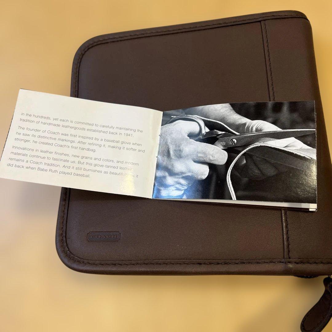 COACH ブラウン マルチケース 取扱説明書付き